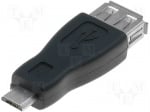 Преходник AK-300507-000-S Адаптер; USB 2.0; USB A гнездо, USB B micro щепсел; черен